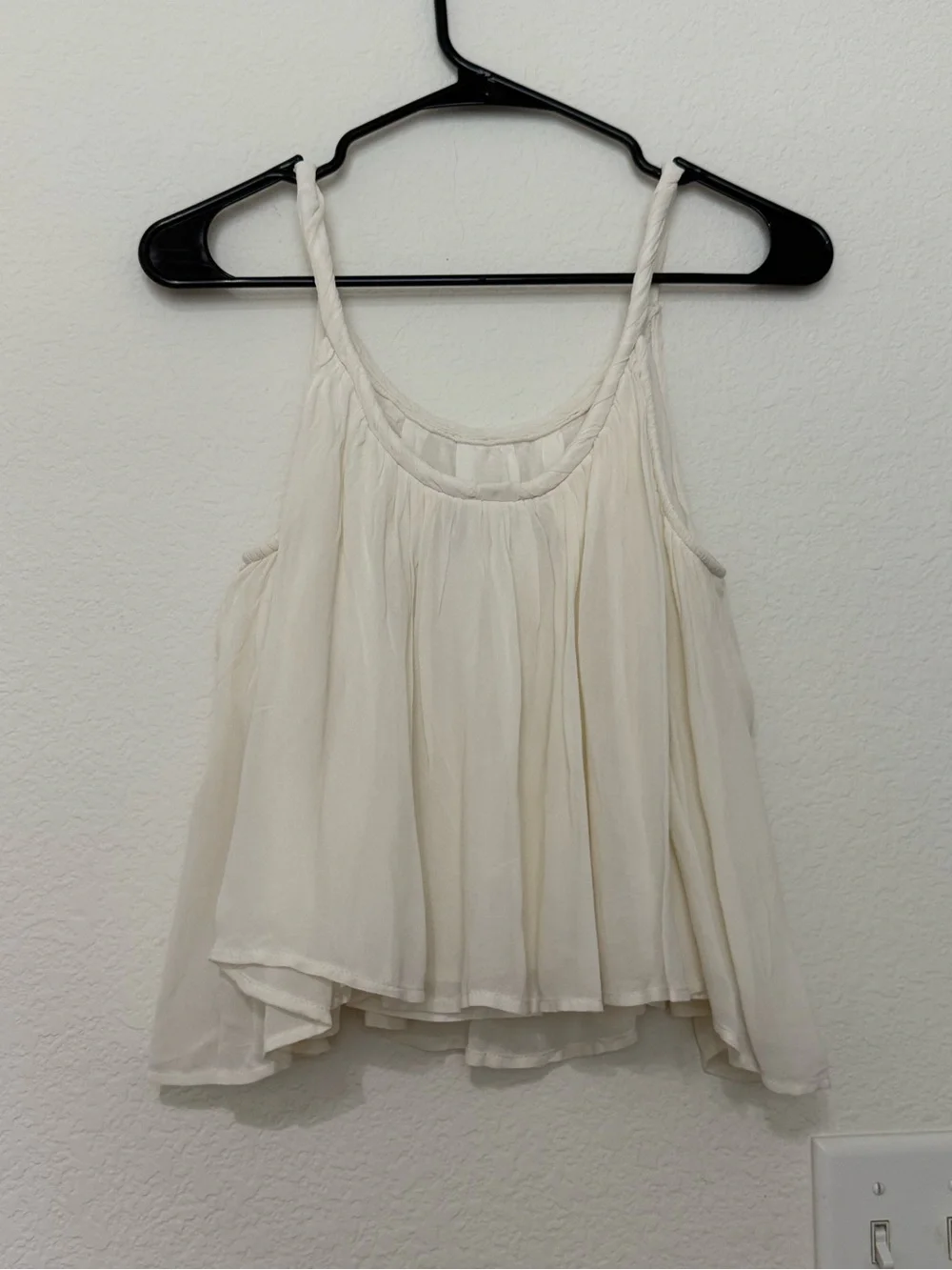 NWT LOFT Cream Braided Strap Pleated Camisole
